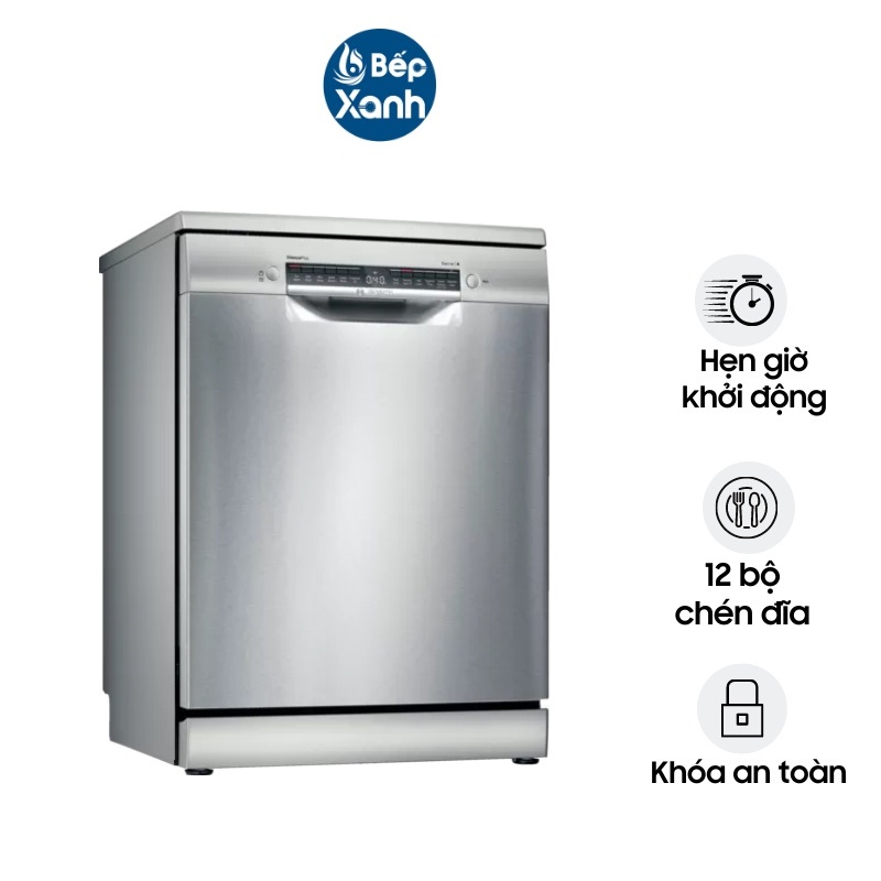 Máy Rửa Chén Độc Lập Bosch HMH.SMS4IVI01P (Series 4) - 12 Bộ - 6 Chương Trình Rửa - Hàng Chính Hãng