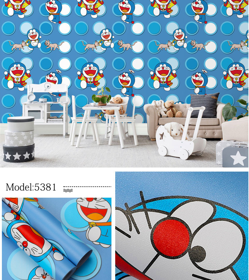 20M DECAL GIẤY DÁN TƯỜNG KEO SẴN KHỔ 45CM MẪU DOREMON Ô TRÒN