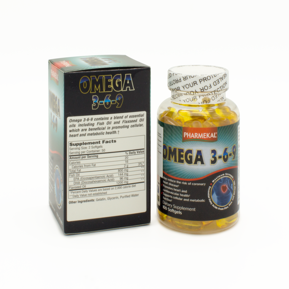 Viên Uống Dầu Cá Omega 369 Pharmekal Giúp Bổ Não,Mắt,Tim Mạch - 100 Viên