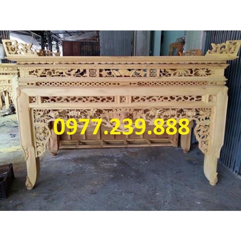 Án gian bàn thờ gỗ mít ta chân 12cm hàng xịn Pu