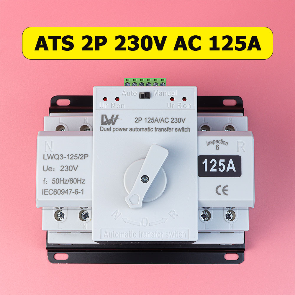 Bộ Chuyển Nguồn Tự Động 2 Nguồn Điện Đảo Chiều 2 Công Tơ LW ATS 2P 125A