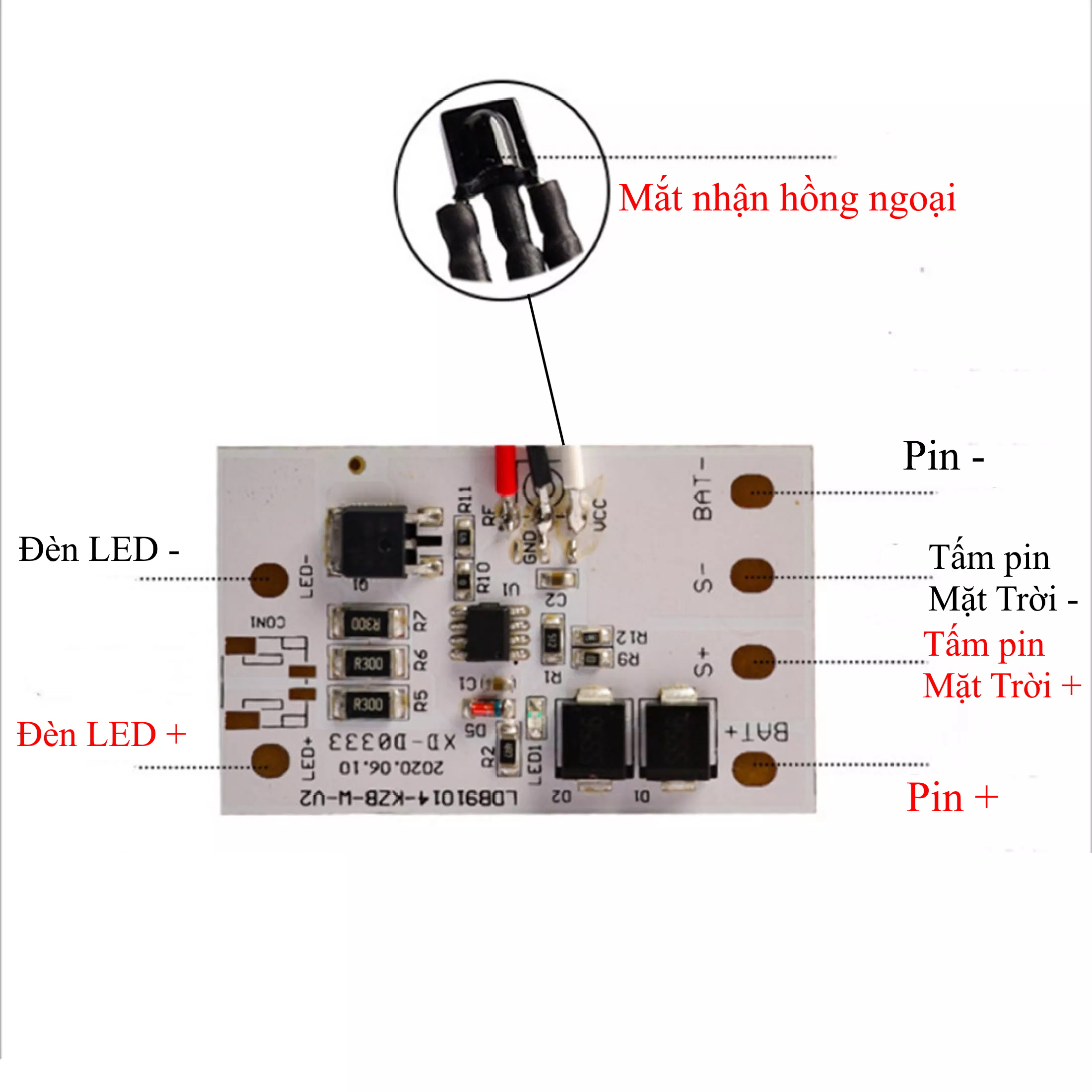 Module Mạch Remote Điều Khiển Đèn Led Năng Lượng Mặt Trời 3.2VDC – 3.7VDC