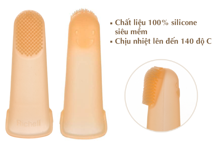 Rơ lưỡi Silicone Richell giúp mẹ chăm sóc và vệ sinh răng miệng cho trẻ cả thời điểm trước khi mọc răng