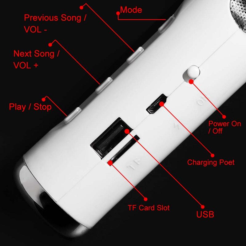 Chế độ tai nghe khổng lồ di động loa bluetooth loa không dây loa âm thanh âm nhạc âm thanh âm nhạc phát thanh phát thanh phát thanh phát thanh soundbar Color: White