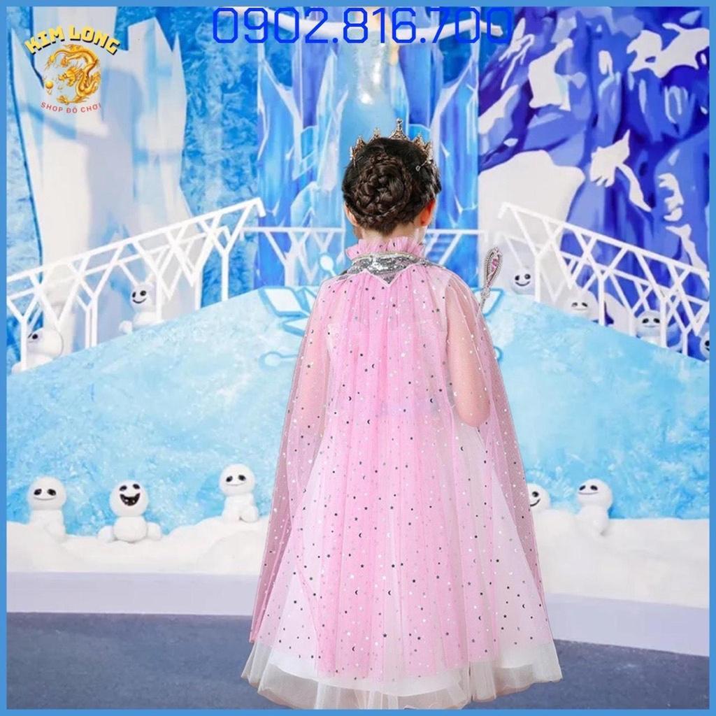 Áo choàng công chúa ELSA - NỮ HOÀNG BĂNG GIÁ đính kim sa cho bé gái trang phục hóa trang HALLOWEEN