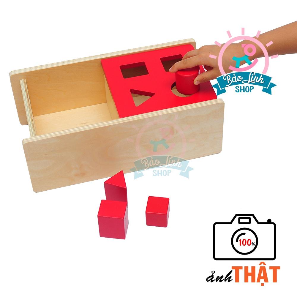 Giáo cụ Montessori 0-3 - Hộp thả hình khối lật mở CHUẨN MONTESSORI cho bé từ 18-24 phát triển trí tuệ, tập trung