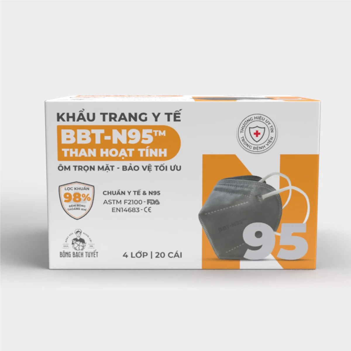 KHẨU TRANG BÔNG BẠCH TUYẾT N95 THAN HOẠT TÍNH