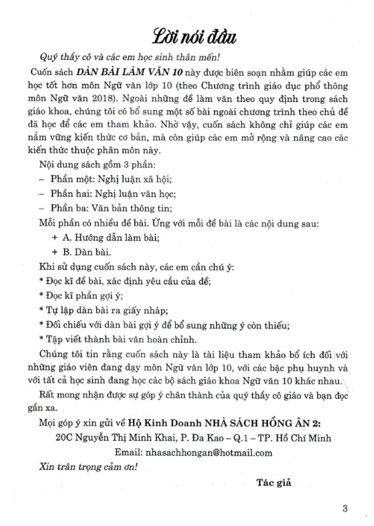 Sách - Dàn Bài Làm Văn 10