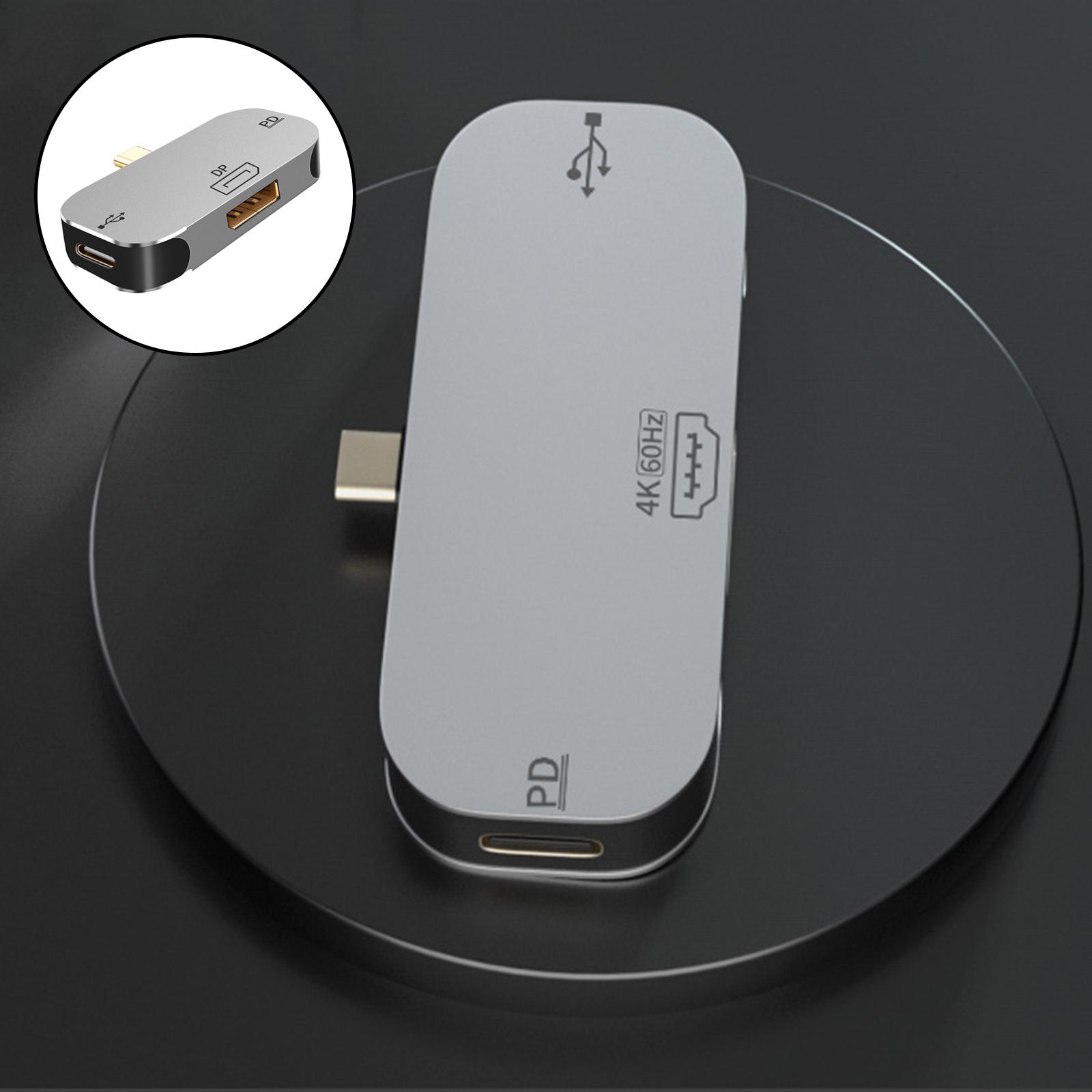3 in1 Docking Station, DP PD Charging Port Splitter Adapter, Laptop Computer Portable USB Dock