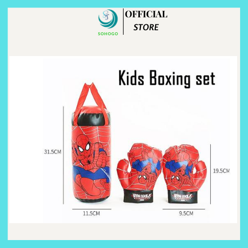 Bộ đấm bốc trẻ em kèm găng tay- Bộ dụng cụ tập Boxing kèm 2 găng tay cho bé, mẫu tự chọn+ Tặng kèm hình dán chiếc xe ngộ nghĩnh cho bé