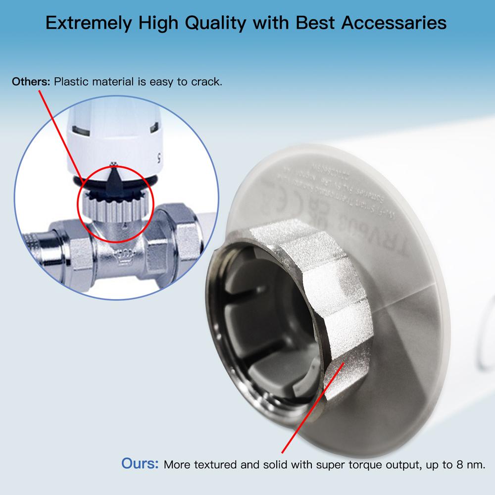 Tuya WiFi Thermostatic Radiator Valves Intelligent Wireless Mobilephone App Control Home Heating Thermostat Temperature Controller Radiator Thermostat Compatible with Alexa Amazon Google Home