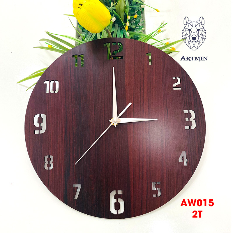 AW015 - Đồng Hồ Gỗ Treo Tường – Décor Trang Trí Phong Cách Hiện Đại