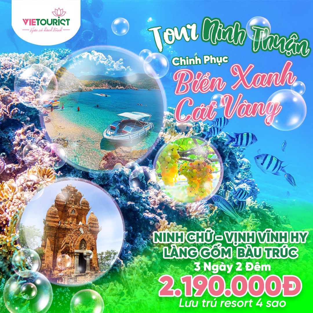 [E-Voucher] Vietourist - Tour Du Lịch Khám Phá Ninh Thuận: Ninh Chữ - Cổ Thạch - Vịnh Vĩnh Hy