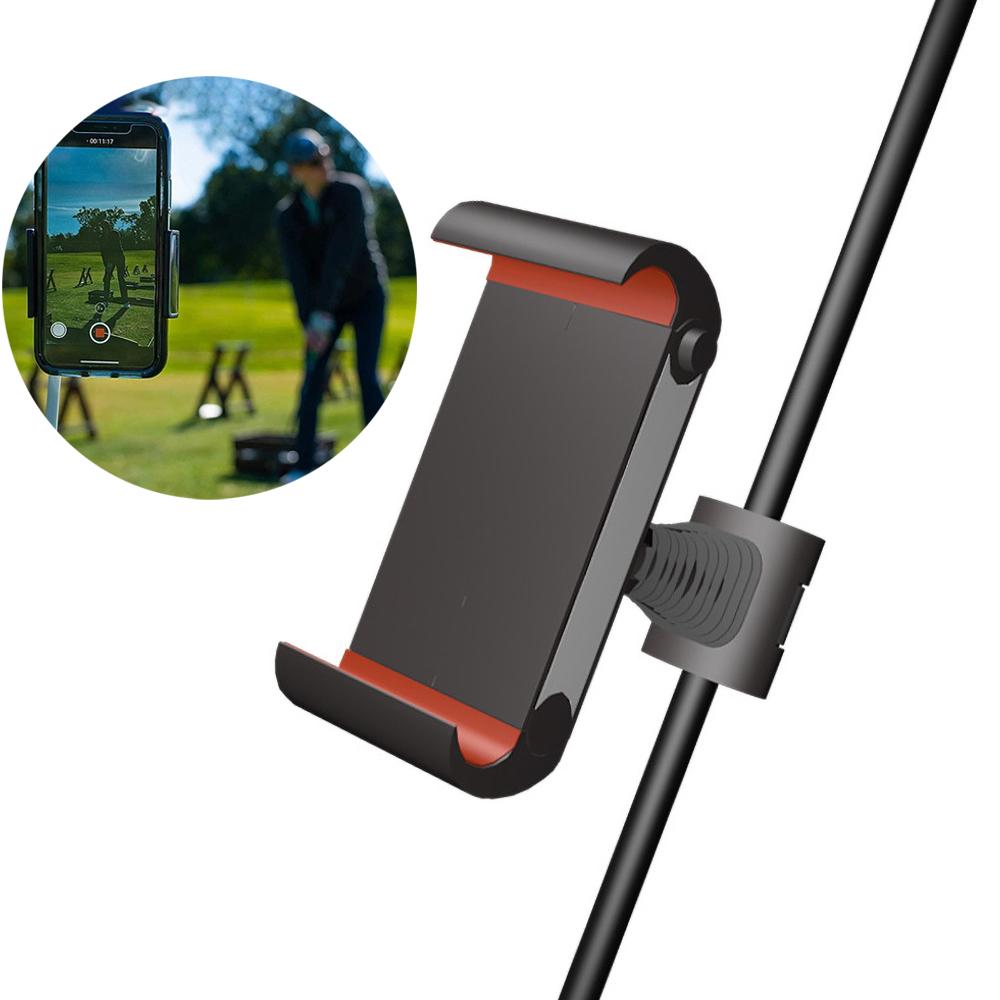 Golf Xoay Đầu Ghi Giá Đỡ Kẹp Điện Thoại Cầm Huấn Luyện Thực Hành Huấn Luyện Viện Trợ Mới Golf Phụ Kiện Thể Thao Color: Black Grey