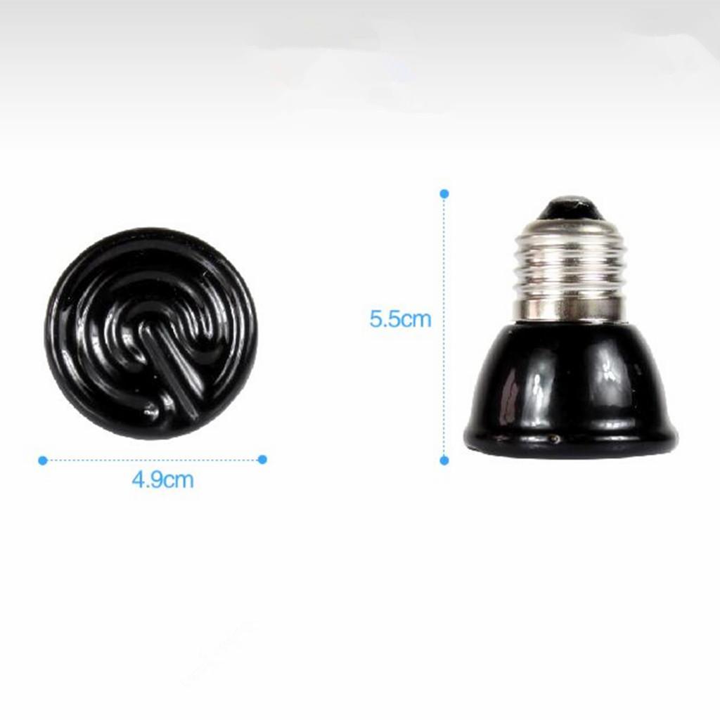 60W Mini Infrared Ceramic Emitter Heat Lamp Light Bulb Reptile Pet Brooder+NW-02 Aquarium Reptile Light Base Holder with Clamp Ceramic Heat Lamp Stand