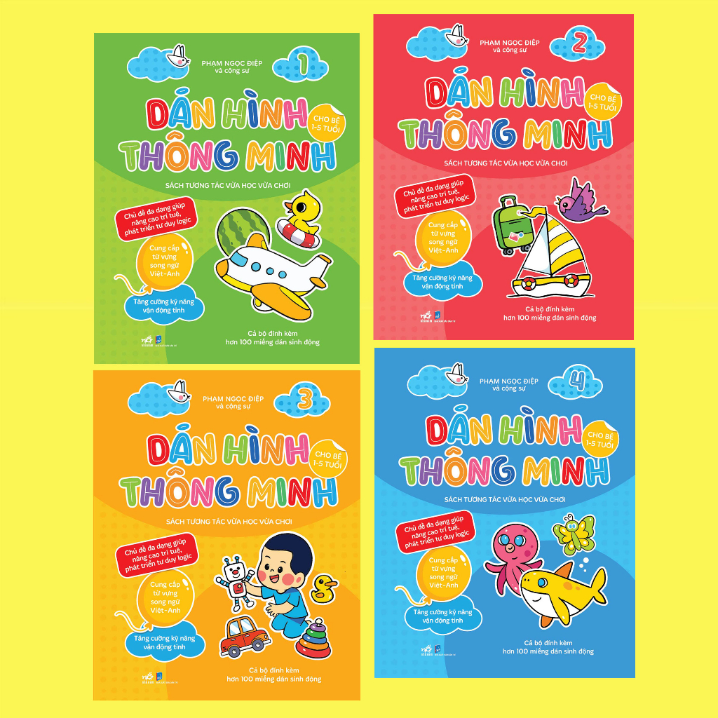 Sách - Bộ Dán hình thông minh cho bé 1-5 tuổi - Nhã Nam Official