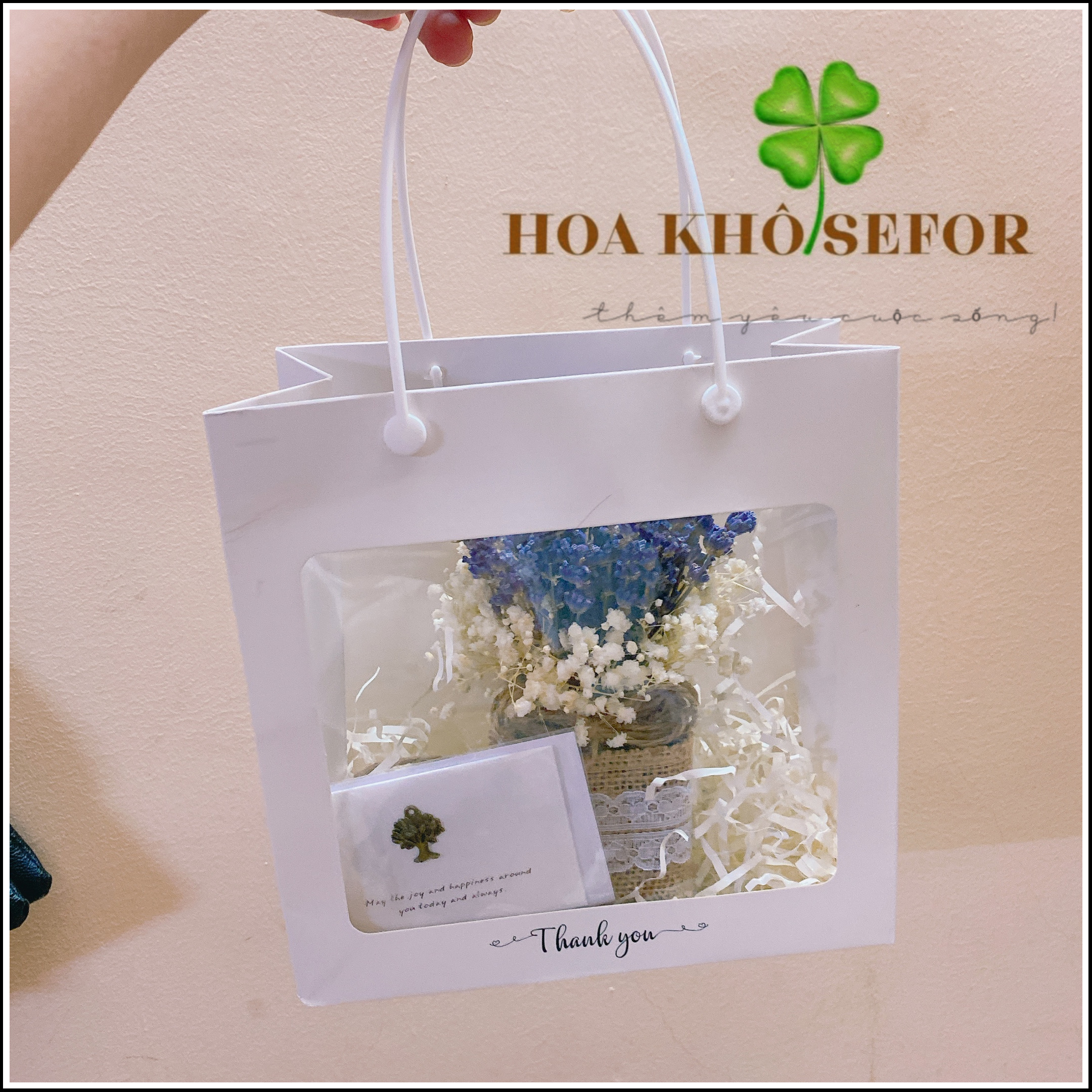 Lọ hoa Lavender &amp; túi quà tặng - Hoa khô Oải Hương