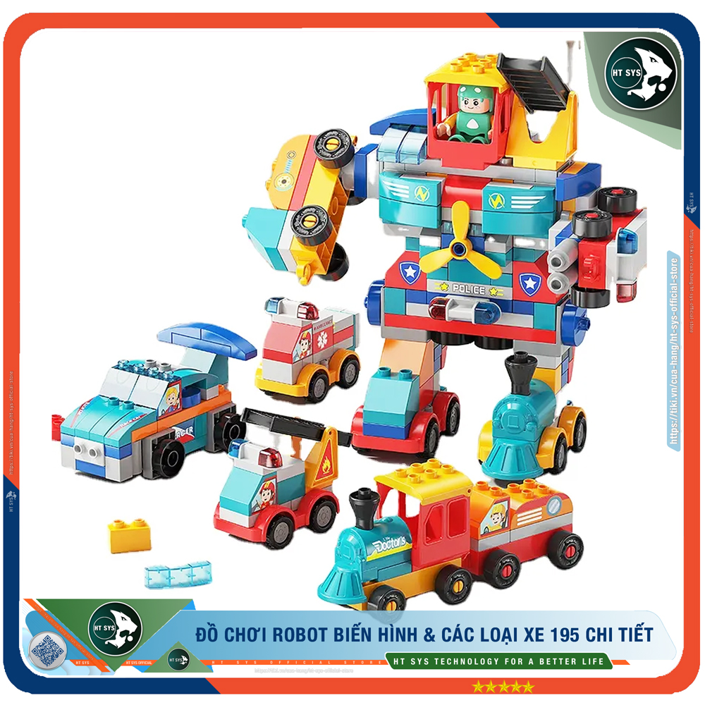 Robot Biến Hình - 195 Chi Tiết, Chất Liệu ABS Cao Cấp - Đồ Chơi Lắp Ráp HT SYS Giúp Bé Phát Triển Trí Tuệ - Hàng Chính Hãng