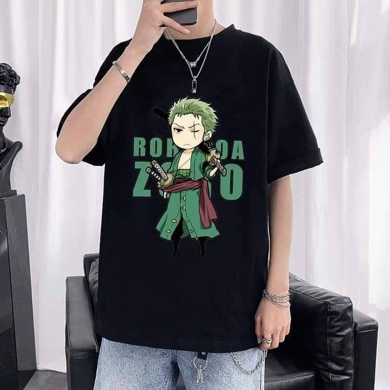 ÁO THUN UNISEX NAM NỮ zoro hoạt hình đá long nheo