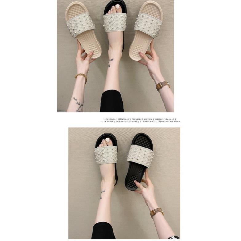 Dép quai ngang nữ DVT phong cách hàn quốc, đế cao su êm chân D15