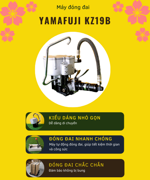 Máy đóng dây đai thép Yamafuji KZ19B- Hàng chính hãng