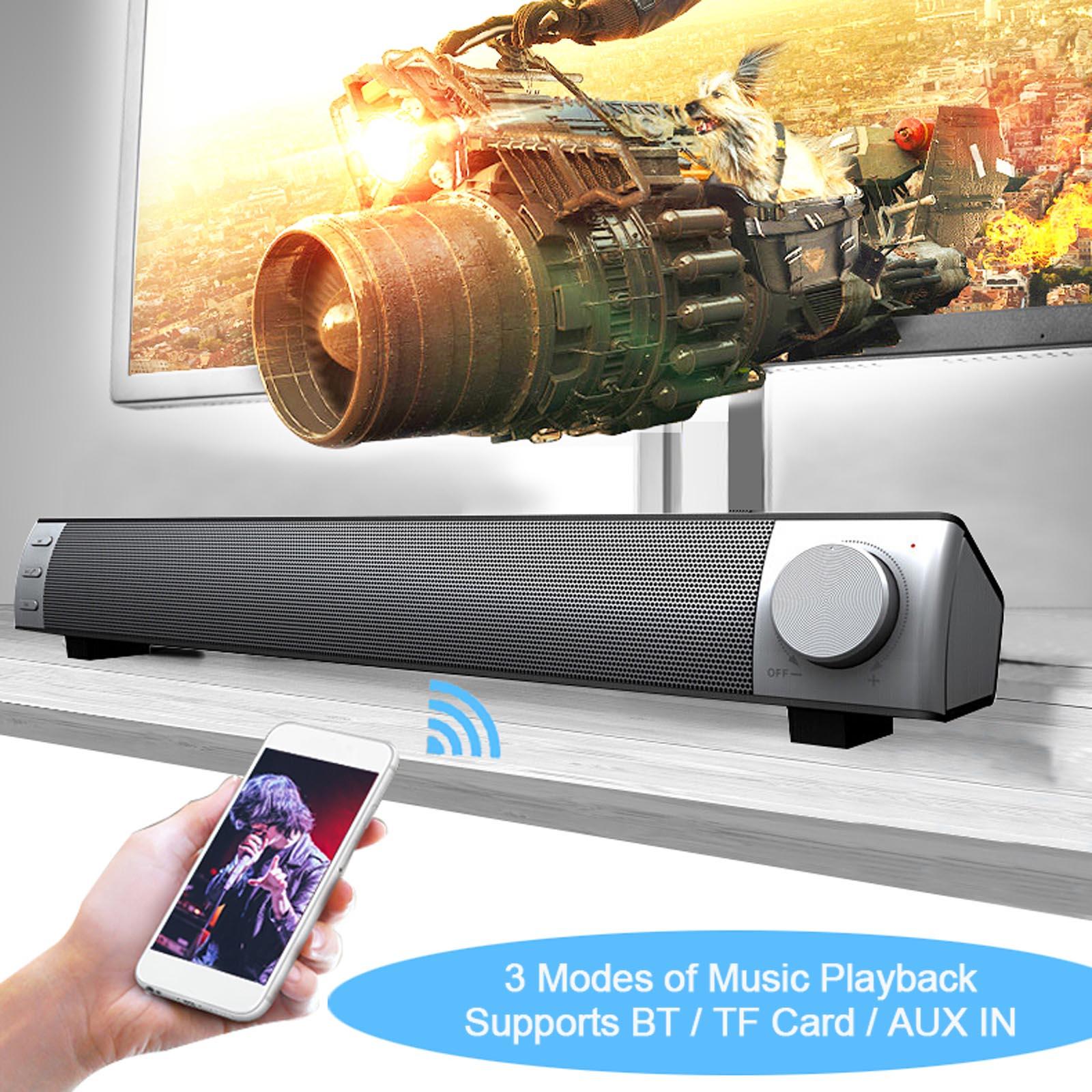 Loa Surround Soundbar Bluetooth 5.0 Loa siêu trầm âm thanh nổi không dây Sound Bar cho máy tính xách tay PC Rạp hát tại nhà TV Aux Loa có dây Màu sắc: S5-Vàng