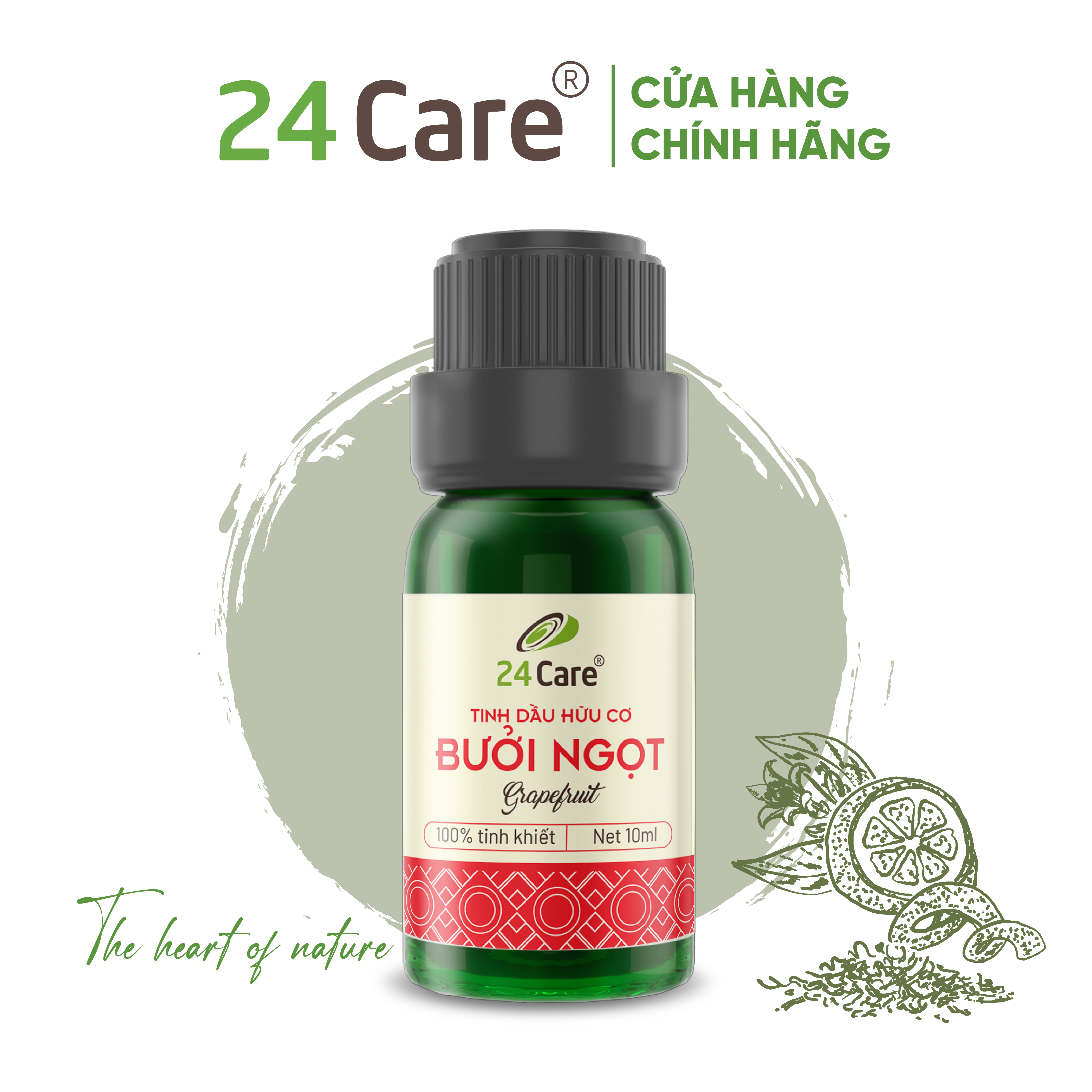 Tinh dầu Bưởi Ngọt 24Care 100ML - Chiết xuất thiên nhiên, khử mùi, thơm phòng, thư giãn tinh thần.