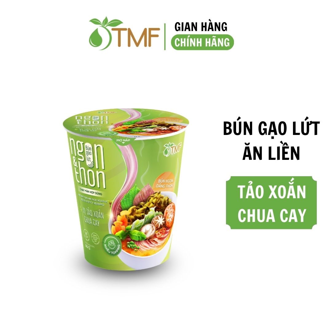Bún gạo lứt ăn liền NGON & THON - Vị tảo xoắn chua cay