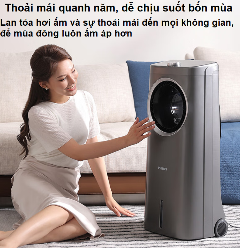 Quạt không cánh lọc và khử khuẩn làm mát, phun sương tạo ẩm vào mùa hè, sưởi ấm và tạo ẩm mùa đông thương hiệu Hà Lan cao cấp Philips ACR4248X Serial 4000 - Hàng nhập khẩu