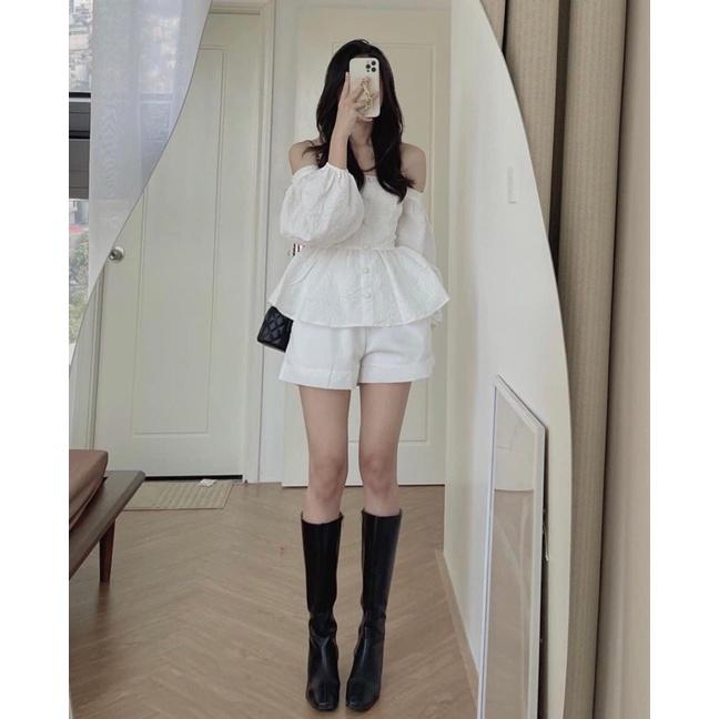 Áo trễ vai gấm