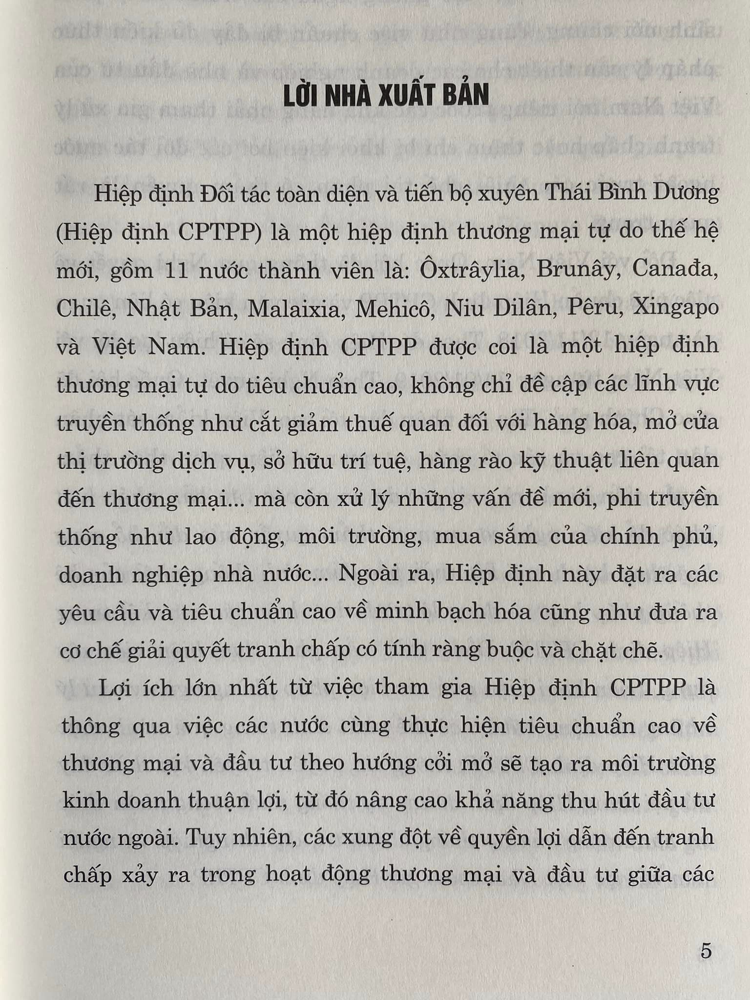 Cơ Chế Giải Quyết Tranh Chấp Thương Mại Và Đầu Tư Ở Các Nước Thành Viên Hiệp Định Đối Tác Toàn Diện Và Tiến Bộ Xuyên Thái Bình Dương (Sách chuyên khảo)