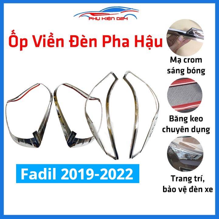 Ốp viền đèn pha hậu mạ crom Fadil 2019-2020-2021-2022 chống trầy trang trí bảo vệ xe