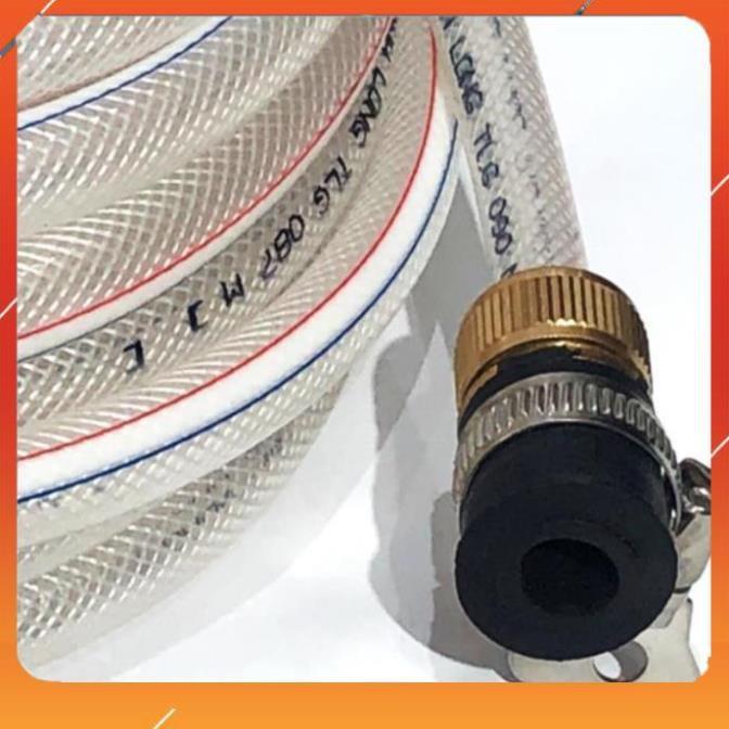 Bộ dây vòi xịt nước rửa xe, tưới cây , tăng áp 3 lần, loại 3m, 5m 206701-3Dđầu đồng,cút,nối đồng+ móc khoá
