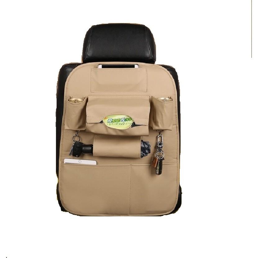 Túi đựng đồ treo lưng ghế ô tô đa năng da PU cao cấp (Đen-Kem-Nâu-Da bò-Cam