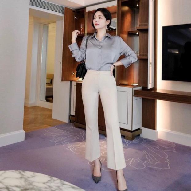 Quần ống loe cạp cao sang chảnh chất tuyết mưa Quần tây công sở ống loe vải đẹp cao cấp coco land, chất xịn giá tốt
