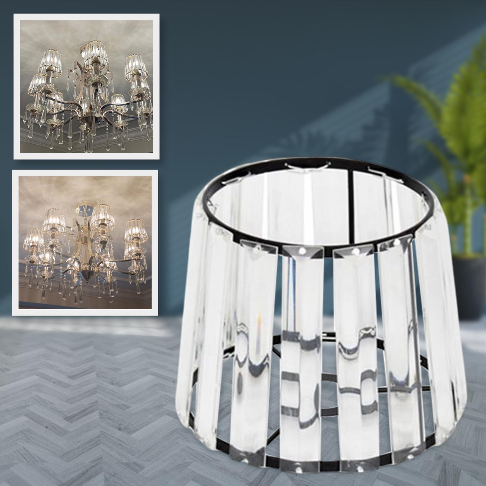2Pcs Crystal Lampshade Chandelier Ceiling Fixture Lamp Shade Black