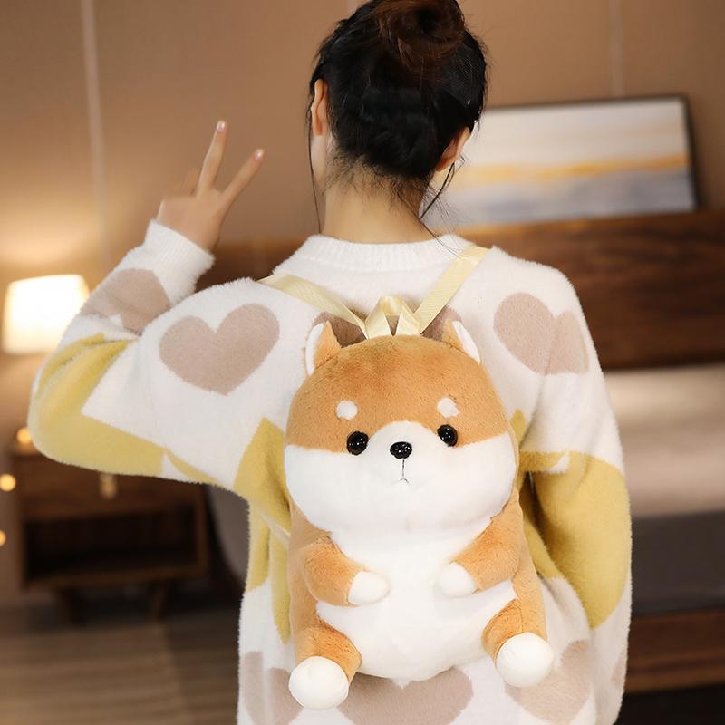 Sang Trọng Động Vật Ba Lô Trẻ Em Nhồi Bông Ba Lô Chó Lợn Shiba Inu Sang Trọng Học
