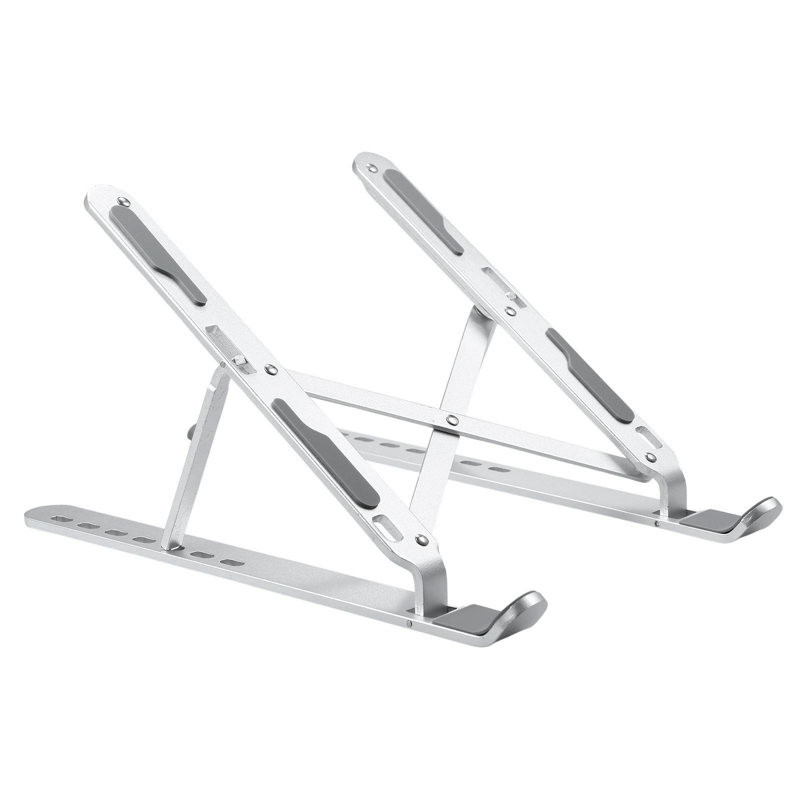7-gear Adjustable Laptop Stand Portable Folding Aluminum Alloy Non-slip Laptop Tablet Bracket Stable Structure Silver