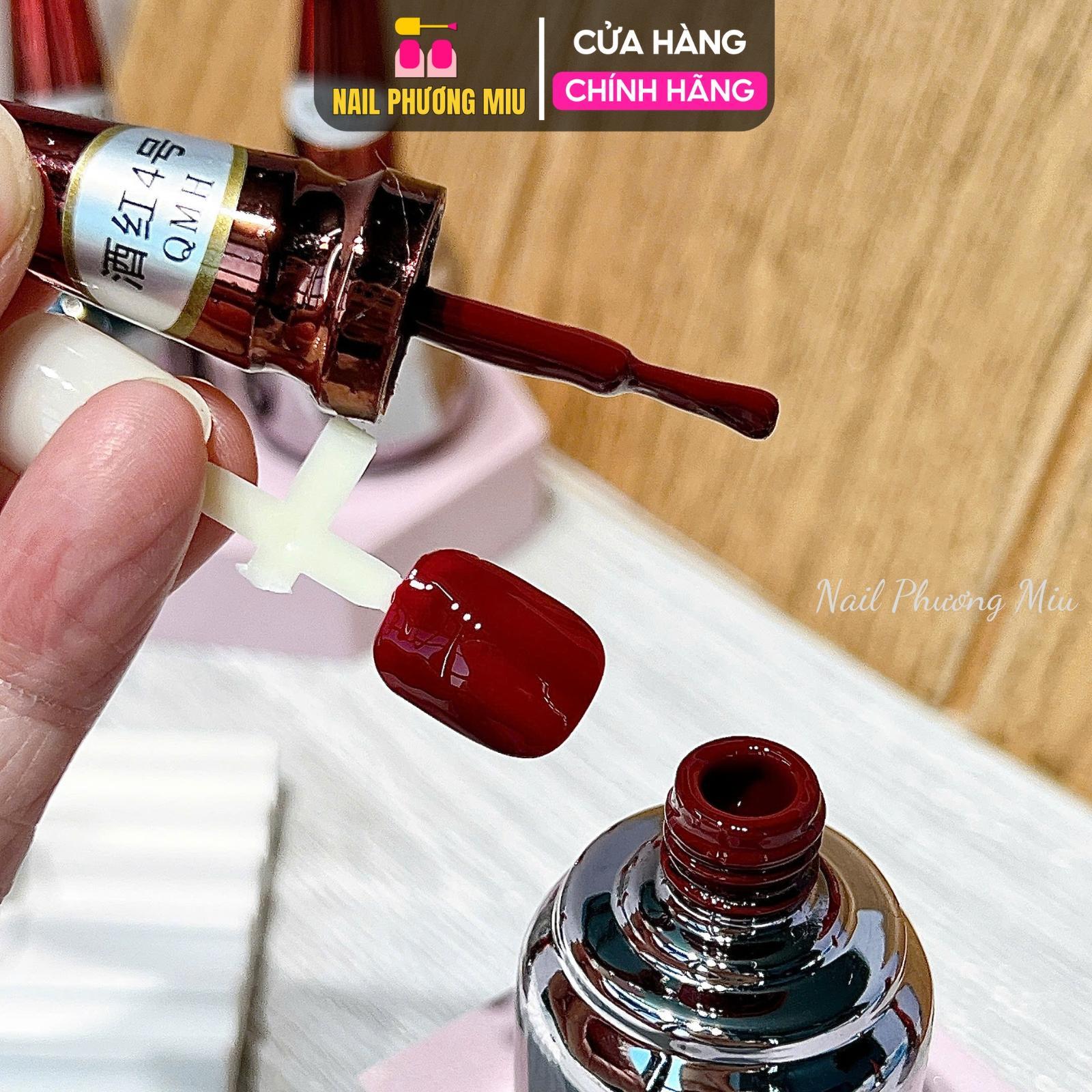 Set Sơn Gel MXBON Đỏ 6 Màu Cao Cấp Chai 15ml, Sơn Bóng Đặc Mướt, Không Ánh Tím Làm Nail, Không Kèm Bảng Màu Nữ Women