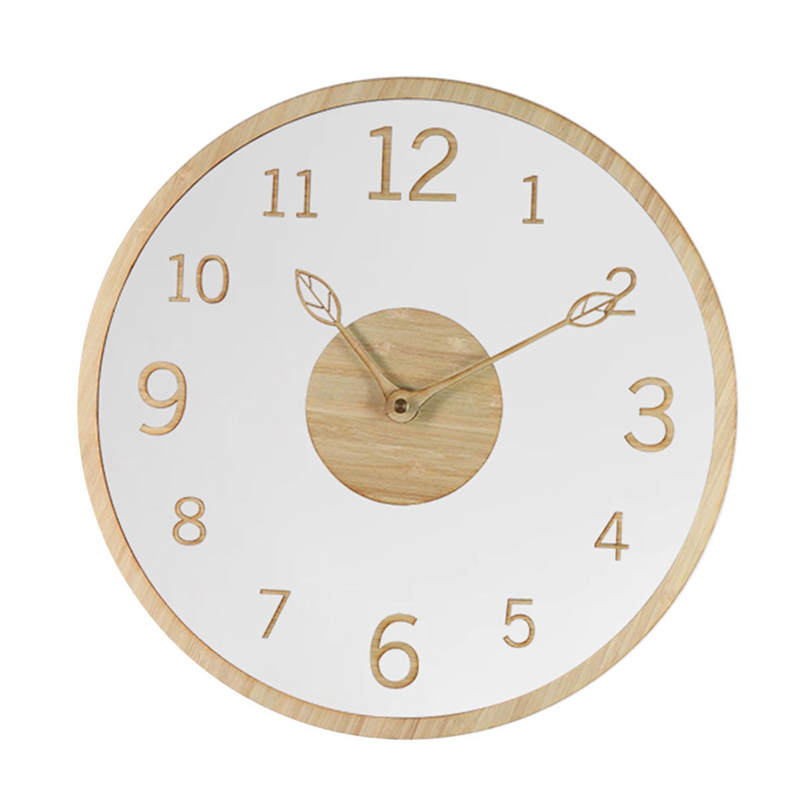 Modern Wall Clock Silent Wooden Wall Hanging Clock for Office Home Classroom
