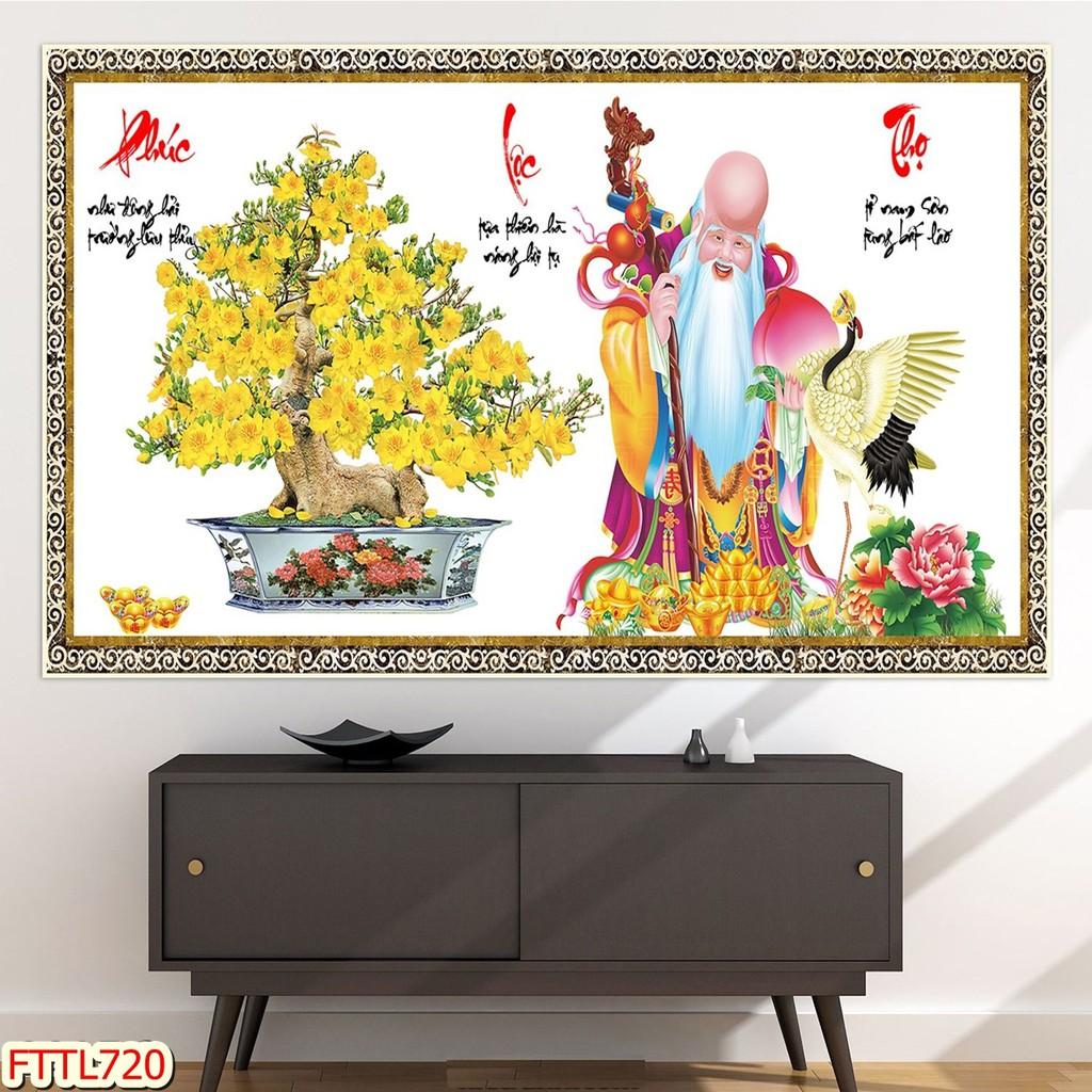 Tranh dán tường Tranh tết 2021 Tranh thư pháp Chậu Bonsai - hoa mai 14, Tranh dán tường 3d hiện đại