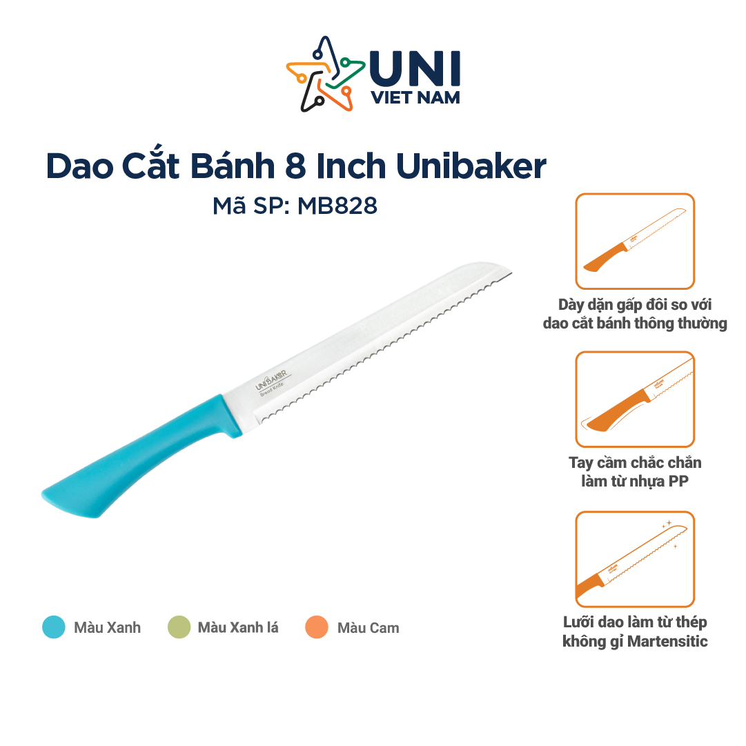 DAO CẮT BÁNH 8 INCH UNIBAKER MB828