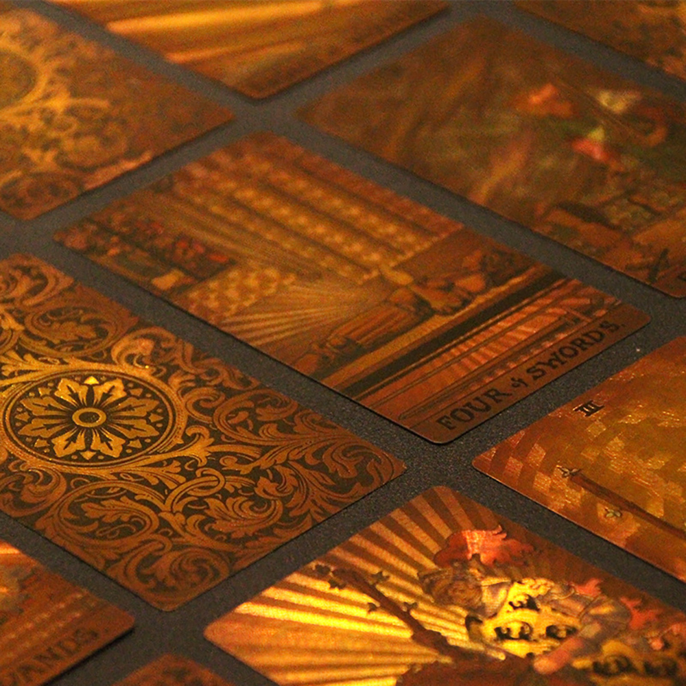 [Bài Nhựa Size Gốc] Bộ Bài Tarot Gold Foil Cao Cấp Waite Borderless Chất Liệu PVC Chống Nước The Fool Hộp Cứng