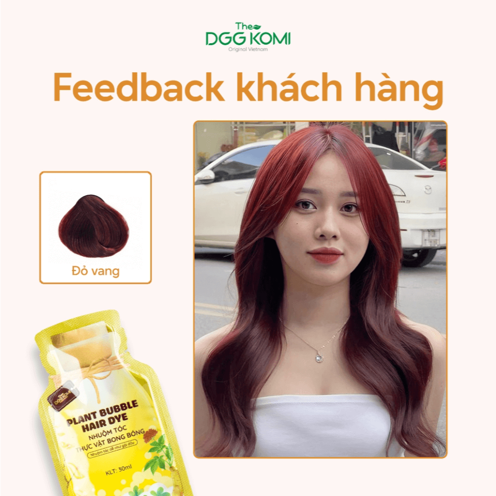 [Hộp 10 gói x 30ml] Nhuộm tóc bong bóng mật ong DGGKOMI nhuộm màu thời trang lên màu chuẩn salon