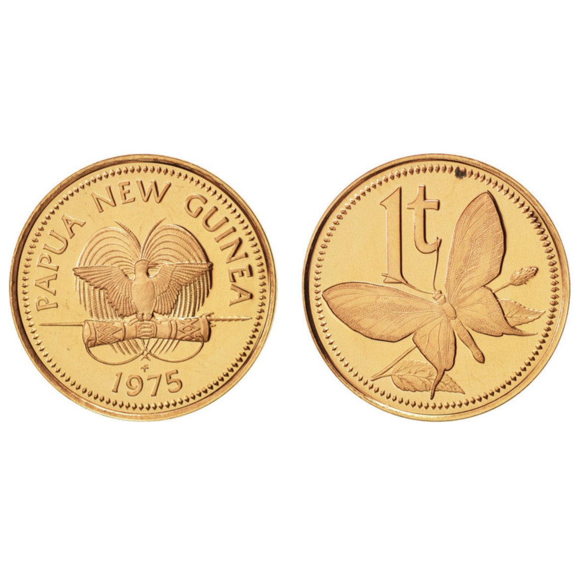 Xu 1 cent con Bướm của Papua New Guinea