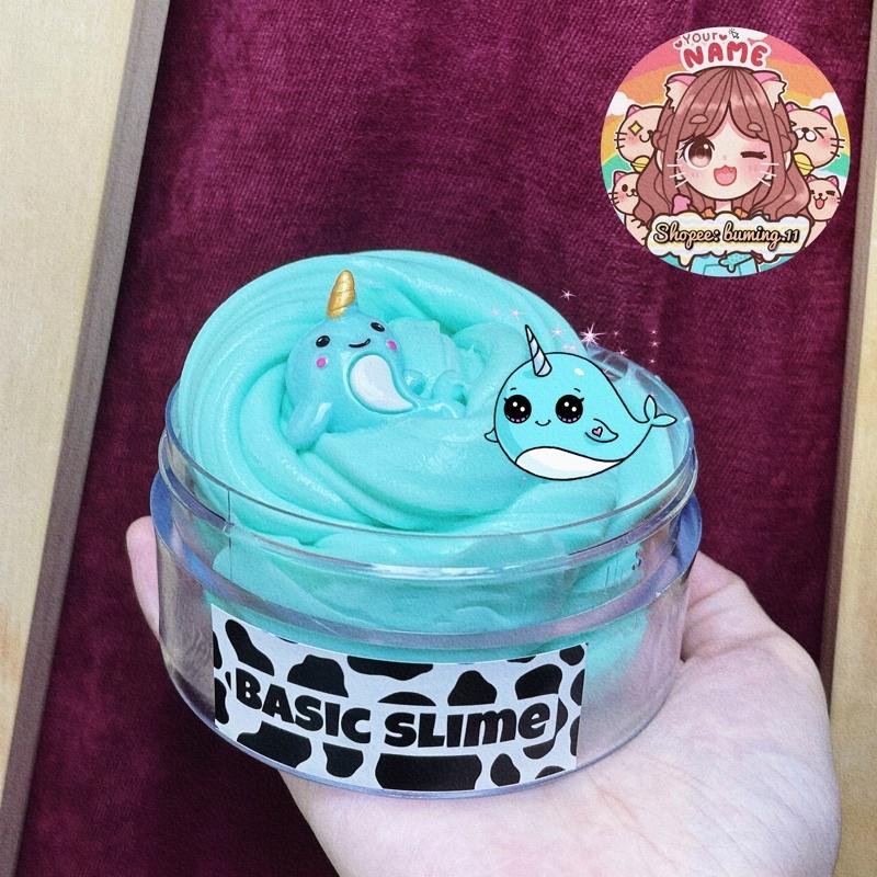 Slime Hồ Cá Heo - Basic Slime Màu Seafoam Kèm Charm Cá Heo