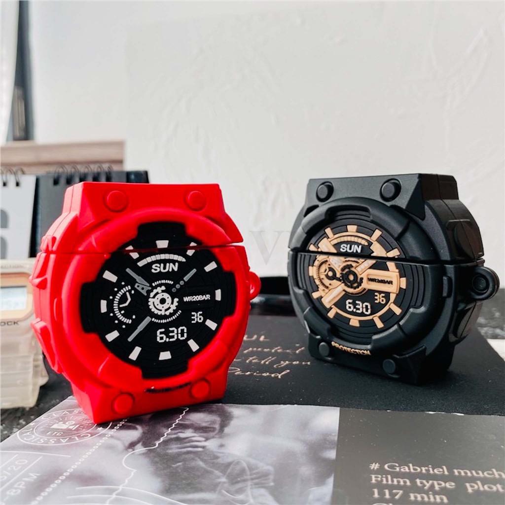 Bao Case Ốp dành cho Airpods Pro đồng hồ thời trang silicon 3d cao cấp
