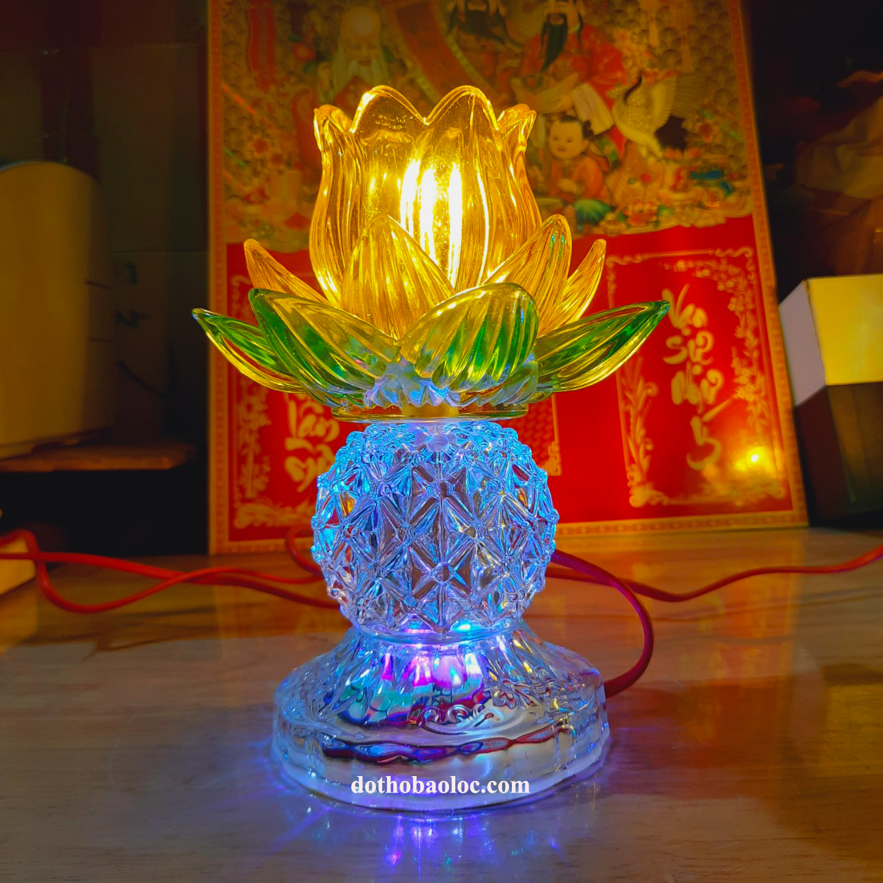 Cặp đèn Pha Lê Hoa Sen 20cm