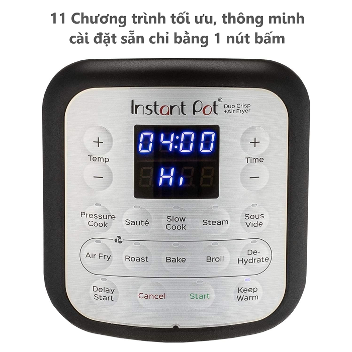 [ Hàng chính hãng Instant Pot ] Bộ nồi áp suất điện đa dụng Instant Pot Duo Crisp 11 trong 1, dung tích 8 lít (11 in 1, 8L) Tích hợp nồi chiên không dầu