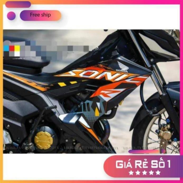 TEM RỜI SONIC 150 ĐEN CAM